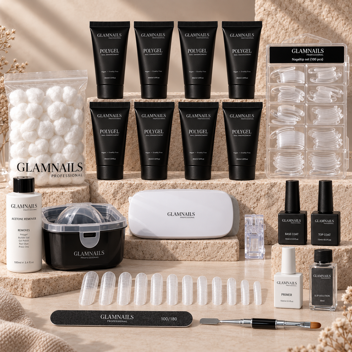 Polygel Starter Kit | 4+4 Free Colors Glamnailsprofessional